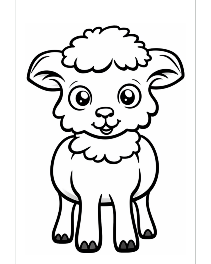 Owieczka - darmowa kolorowanka PDF A4 do druku