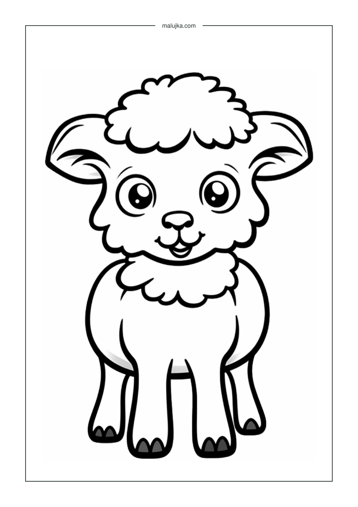 Owieczka - darmowa kolorowanka PDF A4 do druku
